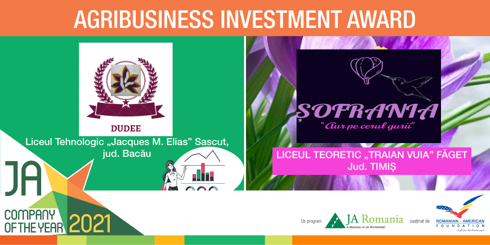 AGRIBUSINESS INVESTMENT AWARDS PRIMIT DE DOUĂ ECHIPE DE ELEVI CU IDEI DE AFACERI ÎN DOMENIUL AGRICOL