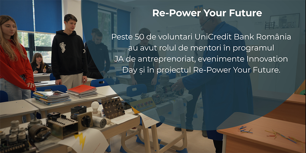 Re-Power Your Future surprinde în continuare vocile elevilor implicați, în cadrul unei campanii dedicate parteneriatului dintre Junior Achievement (JA) Europe și UniCredit Foundation